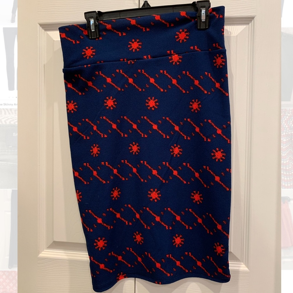 Navy and red skirt